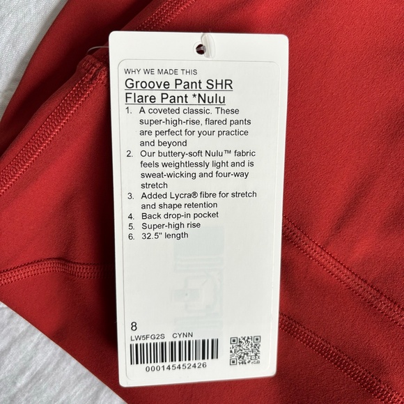 Lululemon Groove Super-High-Rise Flared Pant Nulu Cayenne Size 8 - Picture 5 of 10